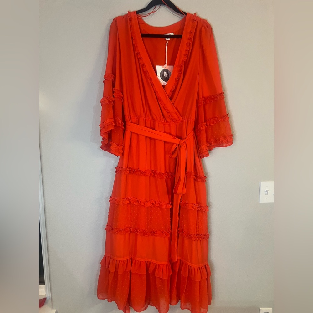 ALEXIS for Target Red Wrap Dress with Tie Waist